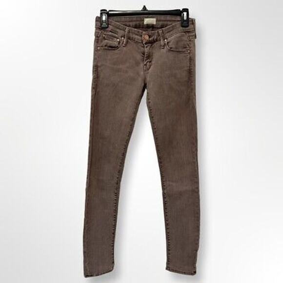 MOTHER The Looker Pop! SZ 27 Brown Low Rise Skinny Jeans in Dye-Clay Jeans - Picture 1 of 16